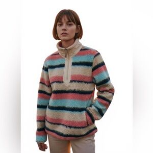 Liv Outdoor Fleece Rainbow Stripe Quarter Zip
Shirt Jacket Women’s Size L